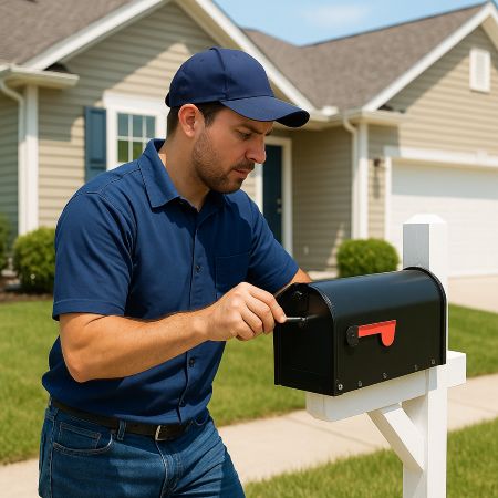 Professional mailbox repair technician